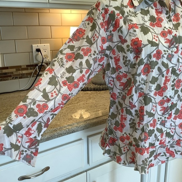 Floral Button Down Cotton Shirt Size Large Millenium Brand - Picture 5 of 9